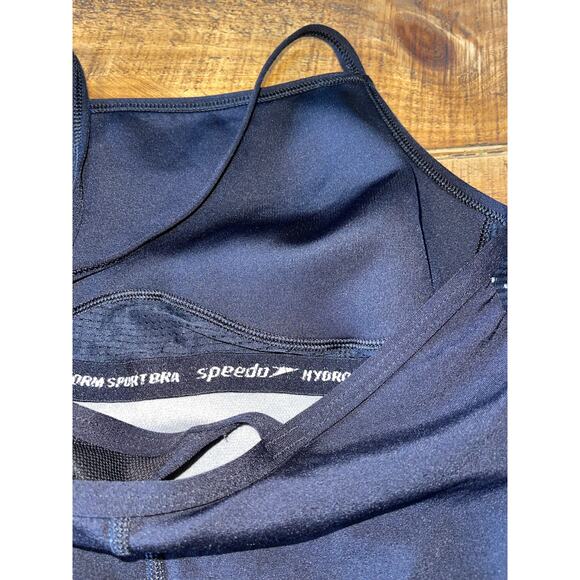 Womens Speedo Black White Mesh Contrast‎ Thin Strap HydroForm 1pc Swim Suit 8 - Picture 6 of 9